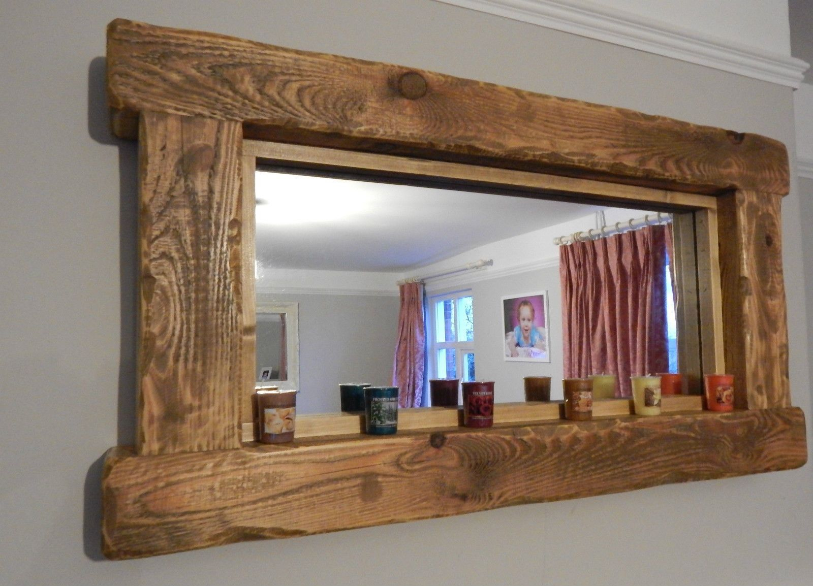 15 Collection Of Rustic Oak Framed Mirrors intended for The Art of Textured Wood Mirror Framing with Belen Kox