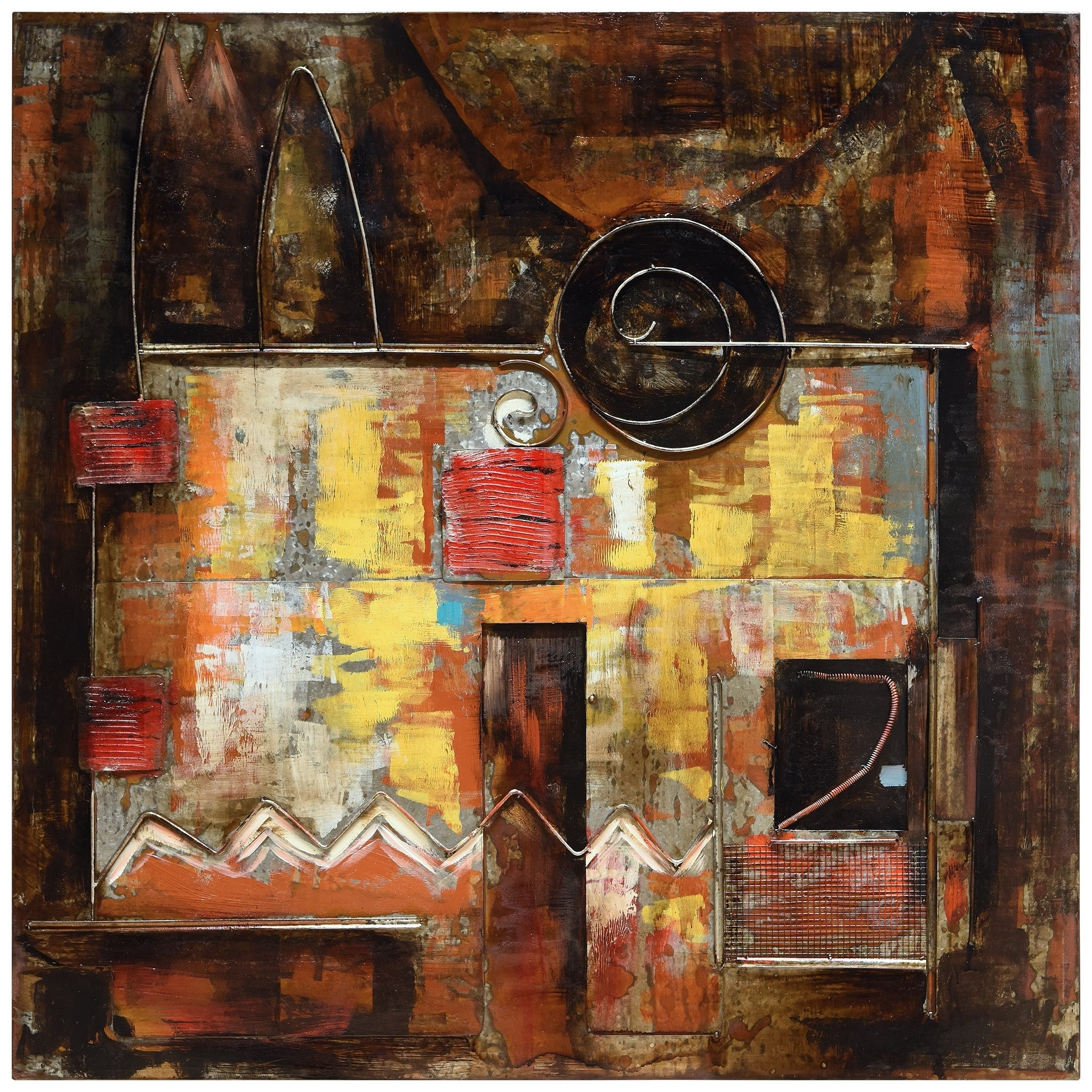 20 Ideas Of Mixed Media Iron Hand Painted Dimensional Wall Decor for