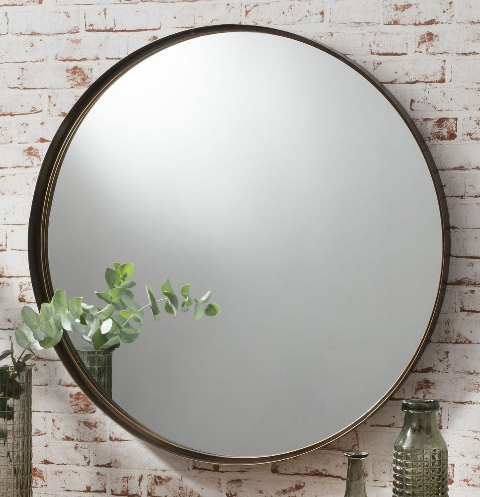 20 Inspirations Round Wood Framed Mirrors throughout