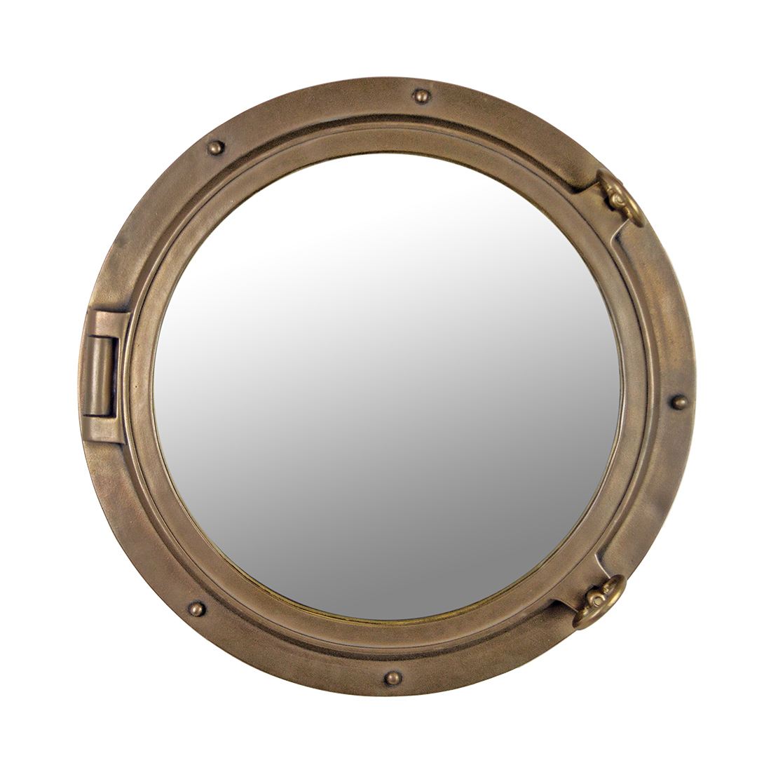 24" Porthole Mirror Bronze Finish intended for A Closer Look at the Craftsmanship of 24" Bronzed Porthole Mirrors