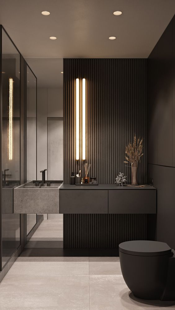 32 Contemporary And Minimalist Powder Rooms - Shelterness inside A Touch of Whimsy How Unique Walls Make Powder Rooms Unforgettable