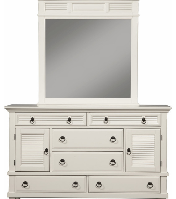 62" White Solid Wood Six Drawer Double Dresser - Traditional - Dressers ... inside