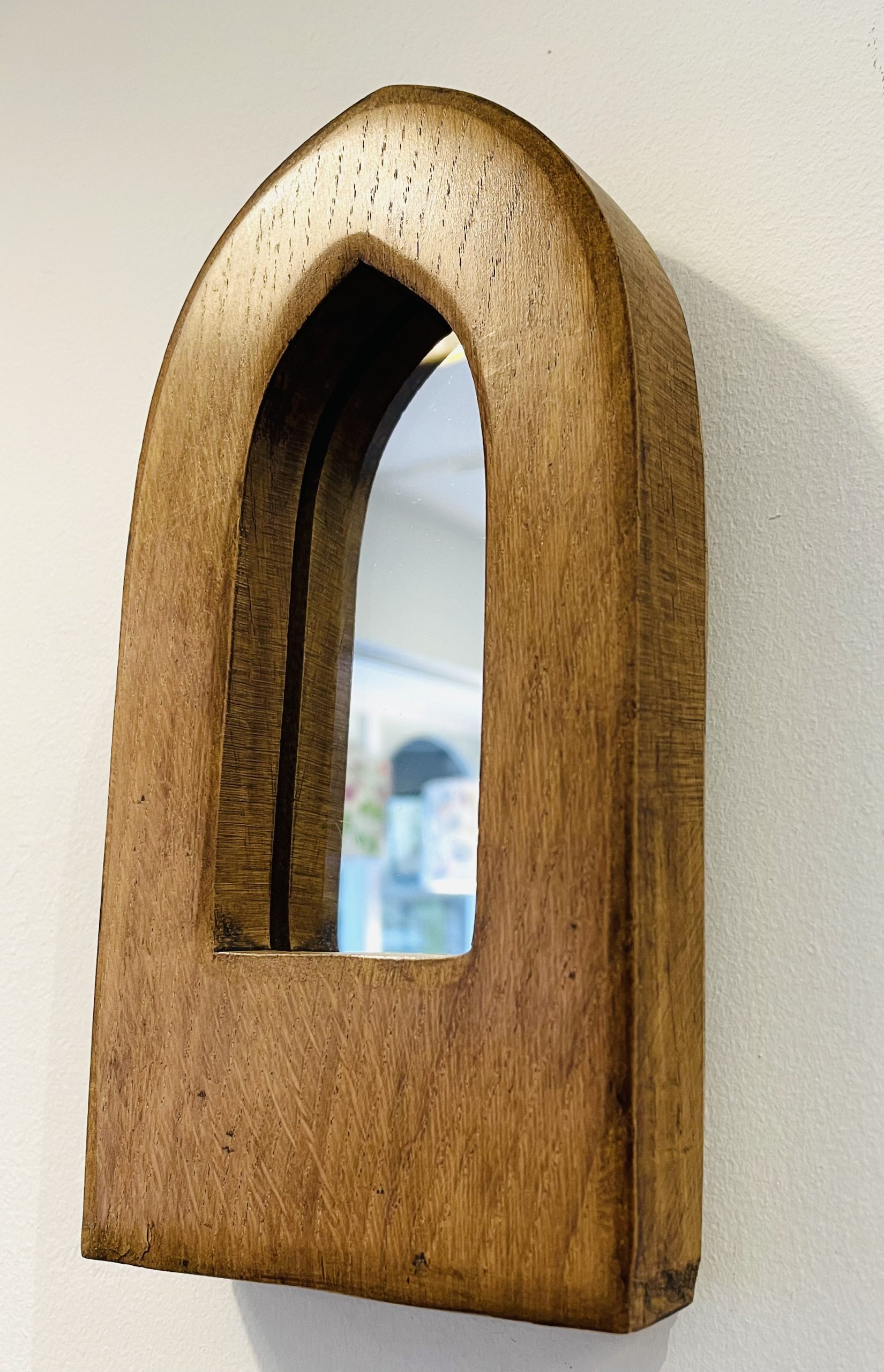 A Small Gothic-Style Reclaimed Oak Mirror - Becksteps Gallery within