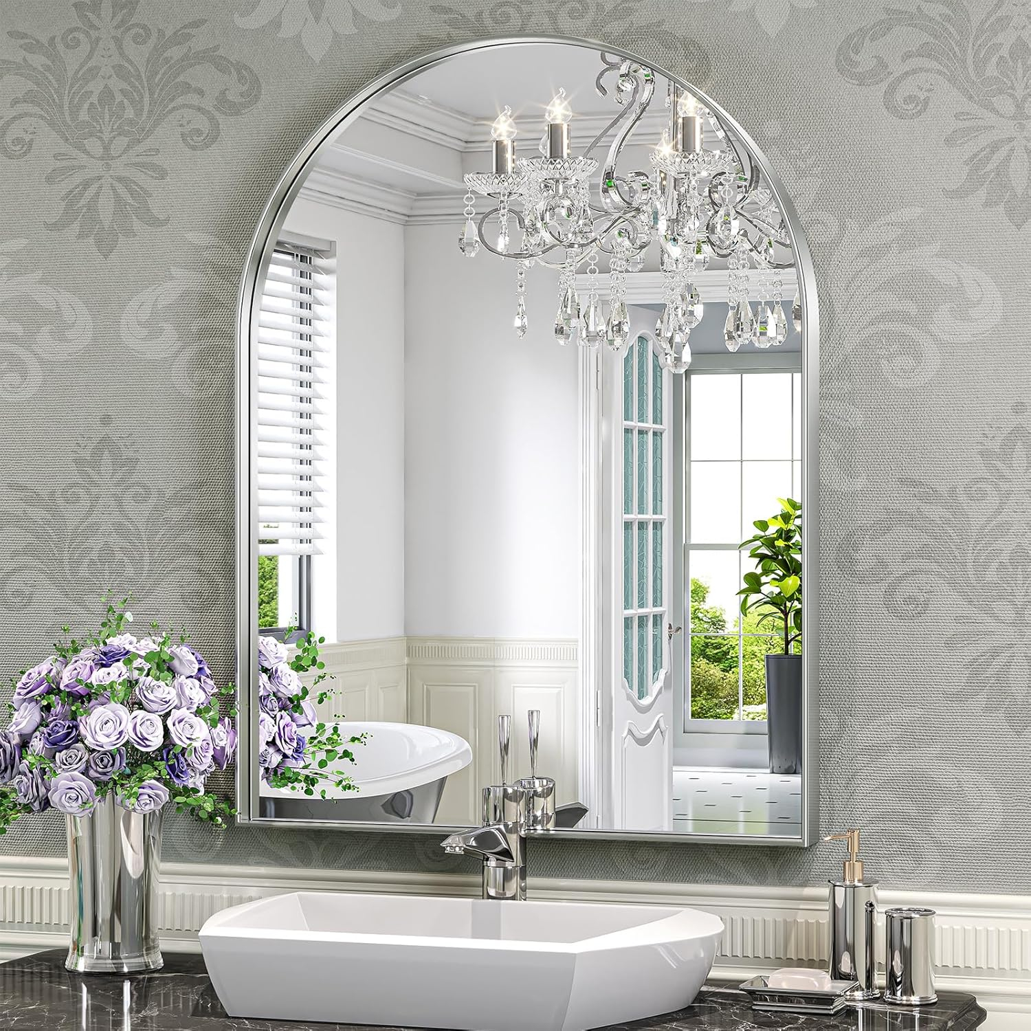 Amazon.com: Brightify Arched Mirror, Arched Wall Mirror, 24 X 32 Inch ... intended for