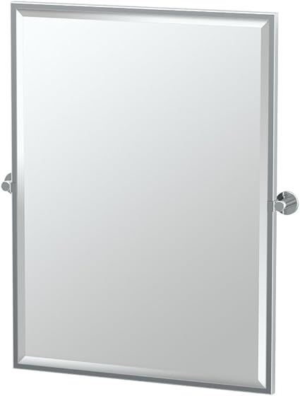 Amazon.com: Gatco 4689Fs Channel Framed Rectangle Mirror, 32.5 Inch ... regarding