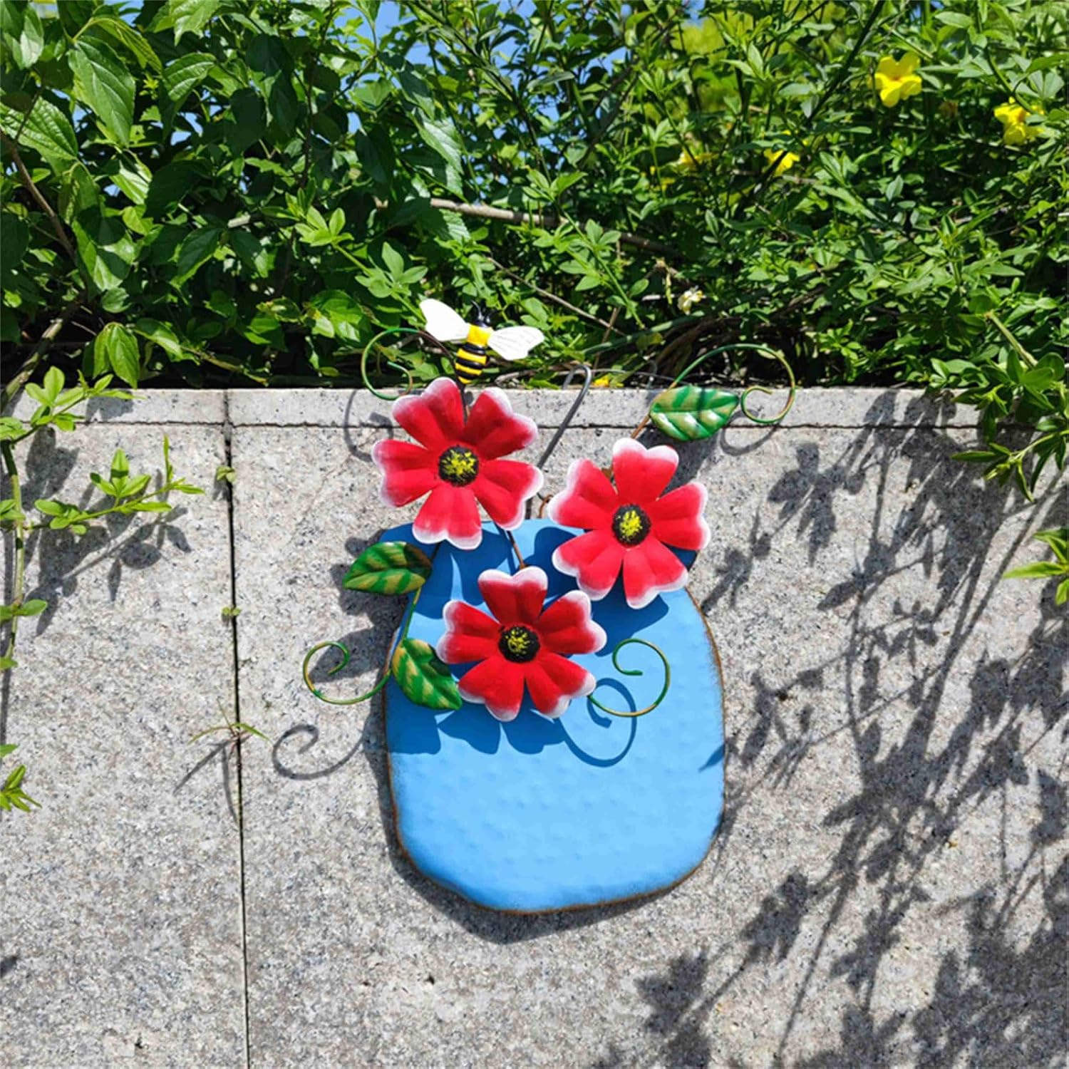 Amazon.com: Metal Vase Flowers Wall Arts - 3D Floral Art Decor Hand ... within The Enduring Appeal of Paris Rain Hand Painted Iron Wall Decor