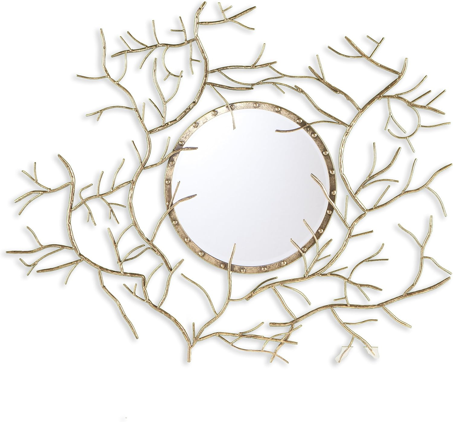 Amazon.com: Sei Furniture Branch Round Mirror, Gold : Home &Amp; Kitchen throughout