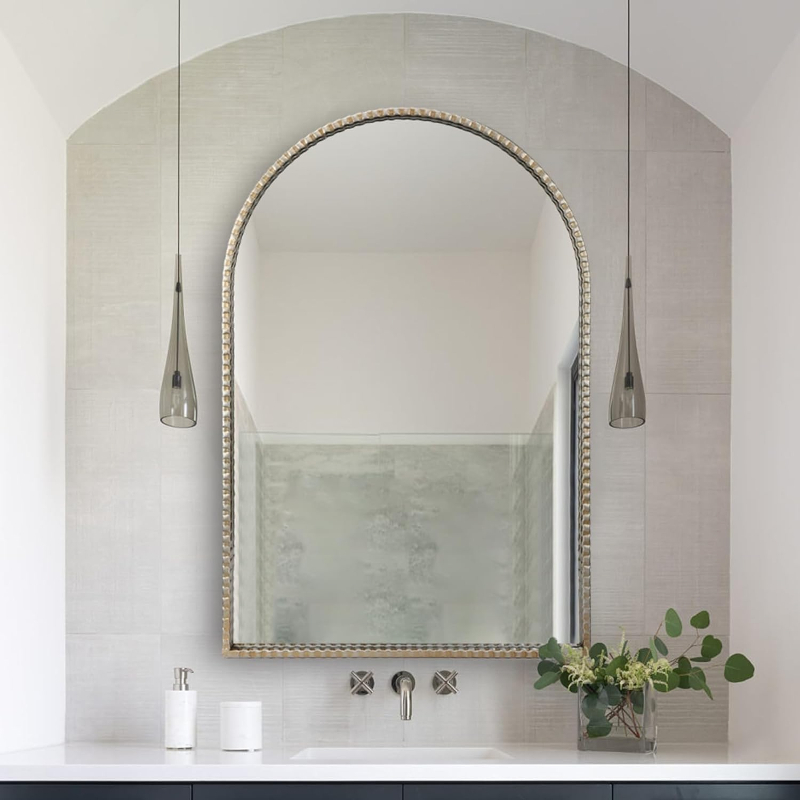 Antique Silver Arch Wall Mirror – Evos Designs Inc pertaining to