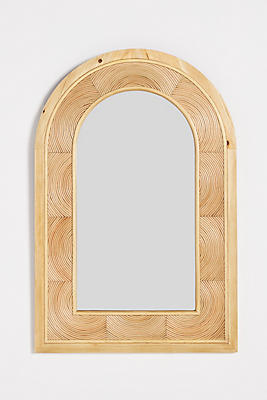 Arched Rattan Mirror | Anthropologie throughout
