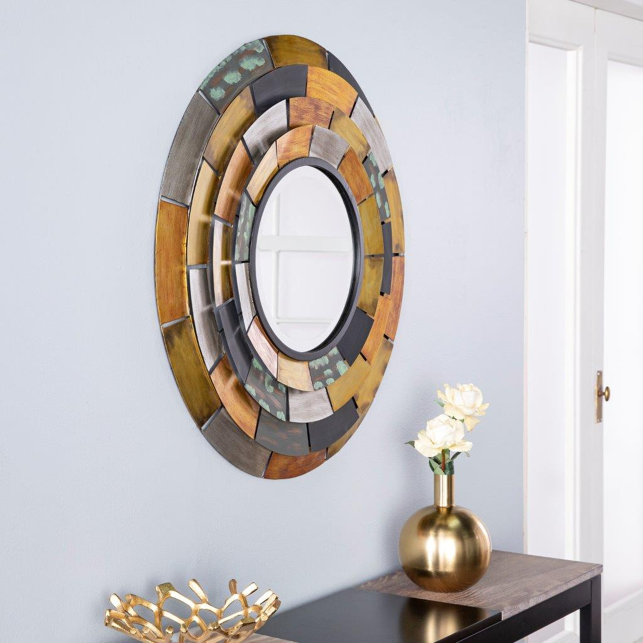 Baroda Round Decorative Mirror By Sei Furniture | 1Stopbedrooms regarding