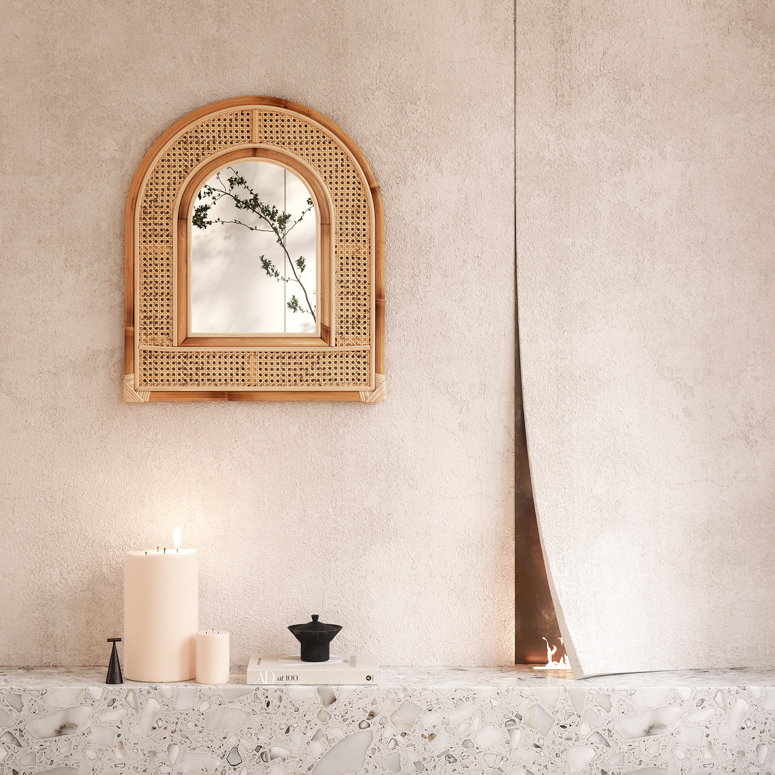 Bayou Breeze Bali Rattan Wall Mirror, Lightweight Handmade Unique Wall ... in