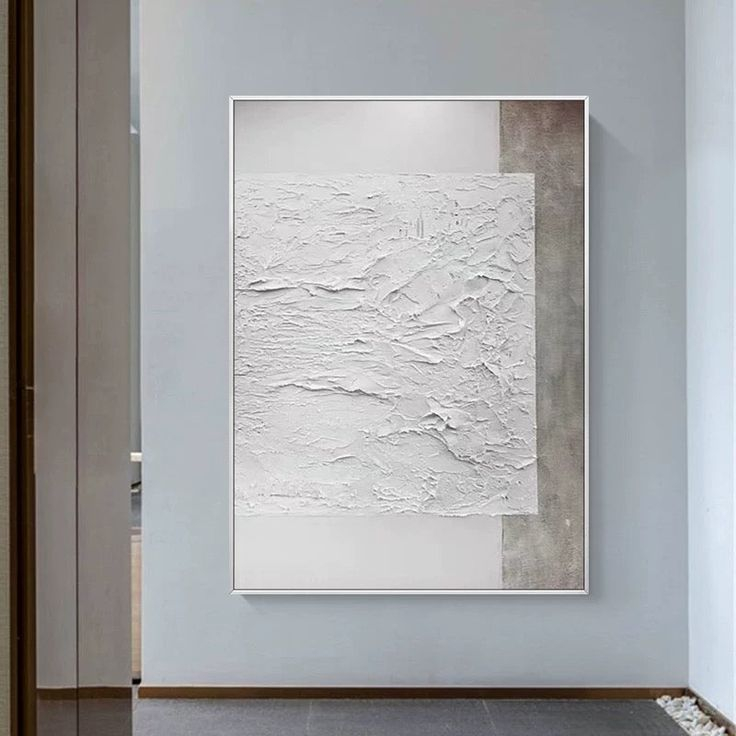 Beige And White Beach Textured Painting At Kline Collective | Hand ... for