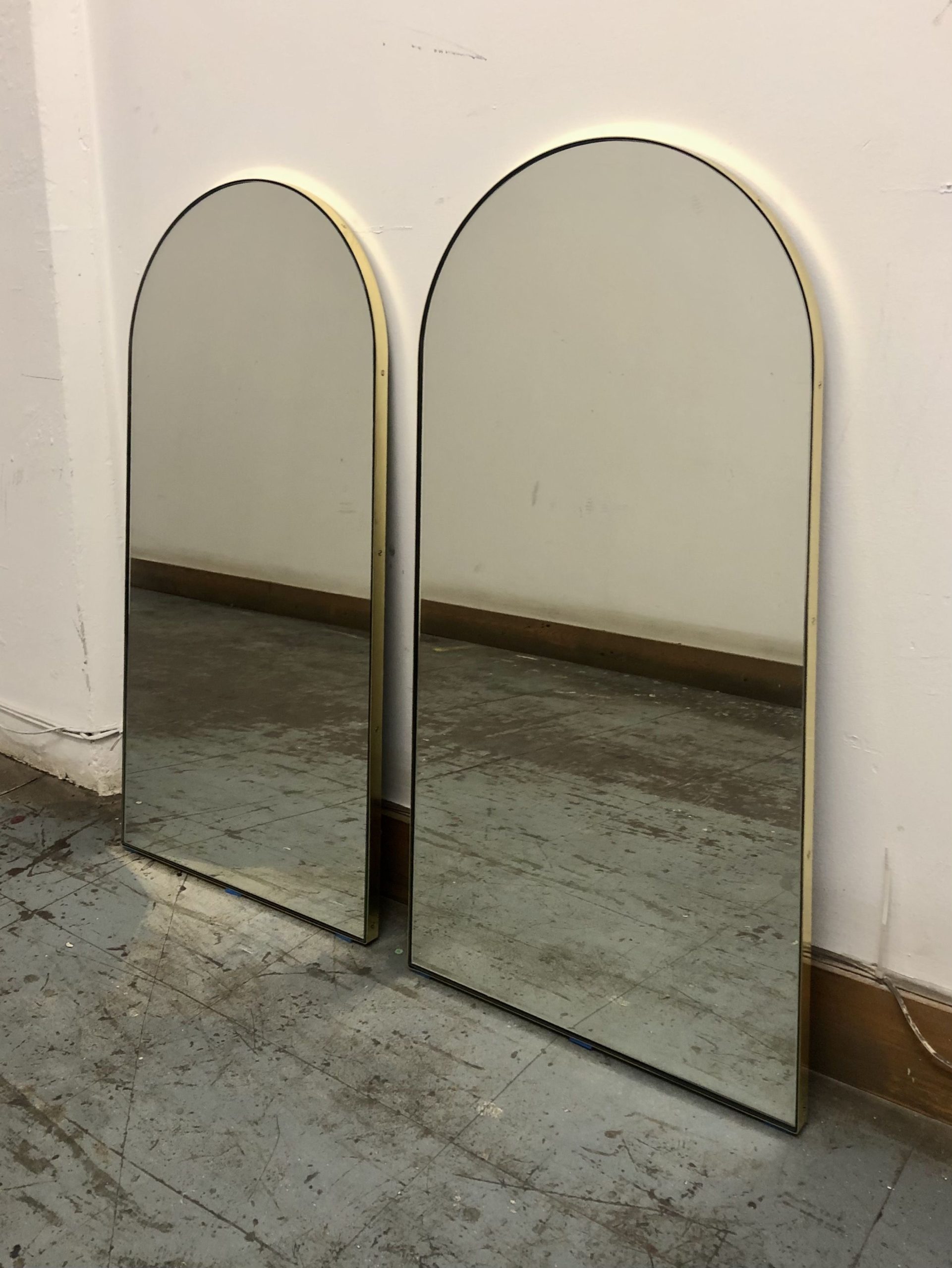 Bespoke Arched Silver Mirror With A Polished Brass Frame | Arch Mirror ... intended for