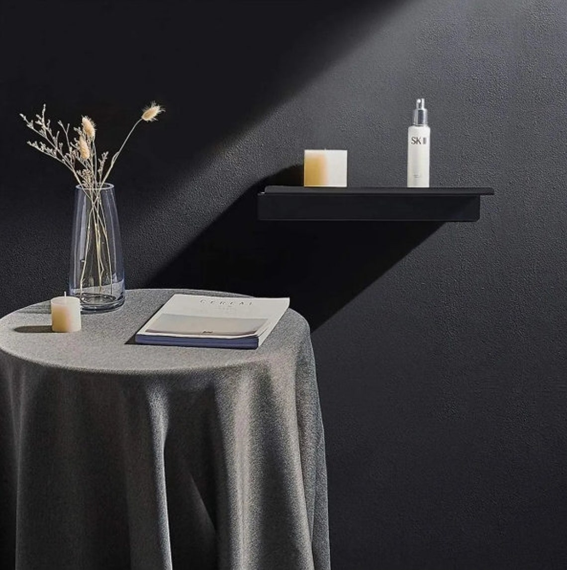 Black Floating Shelf, Minimalist Display Wall Shelf, Modern Decorative ... for Transforming a Room How a Single Black Floating Shelf Makes a Statement