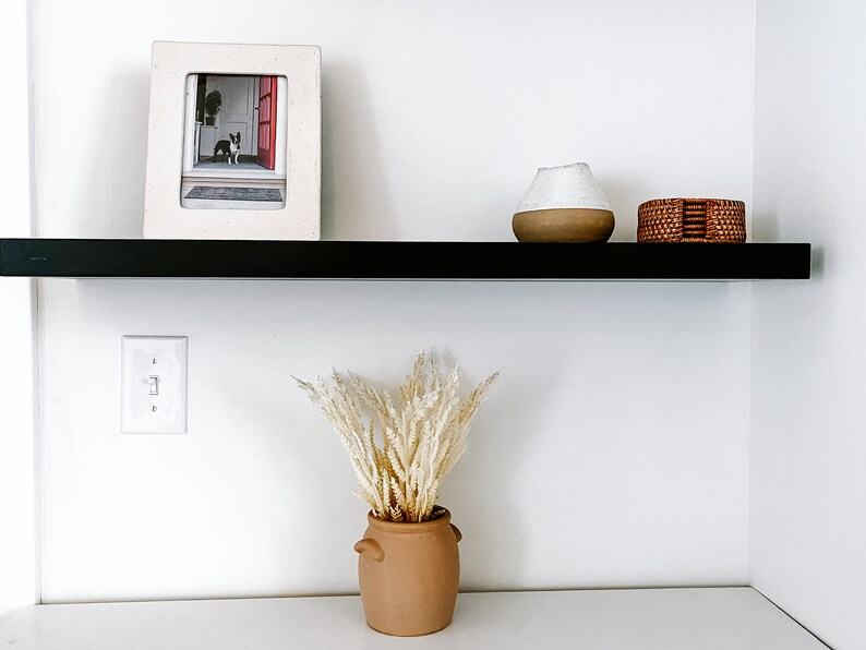 Black Solid Wood Floating Shelves Black Floating Shelves - Etsy in