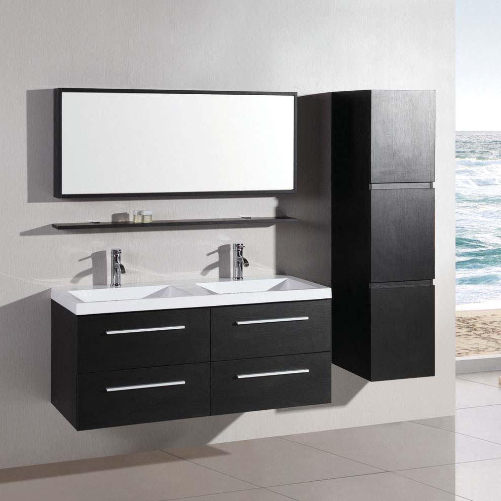 Black Wood Bathroom Cabinet – Everything Bathroom inside The Versatility of the Danya 30" Black Wooden Bathroom Cabinet for Small Spaces