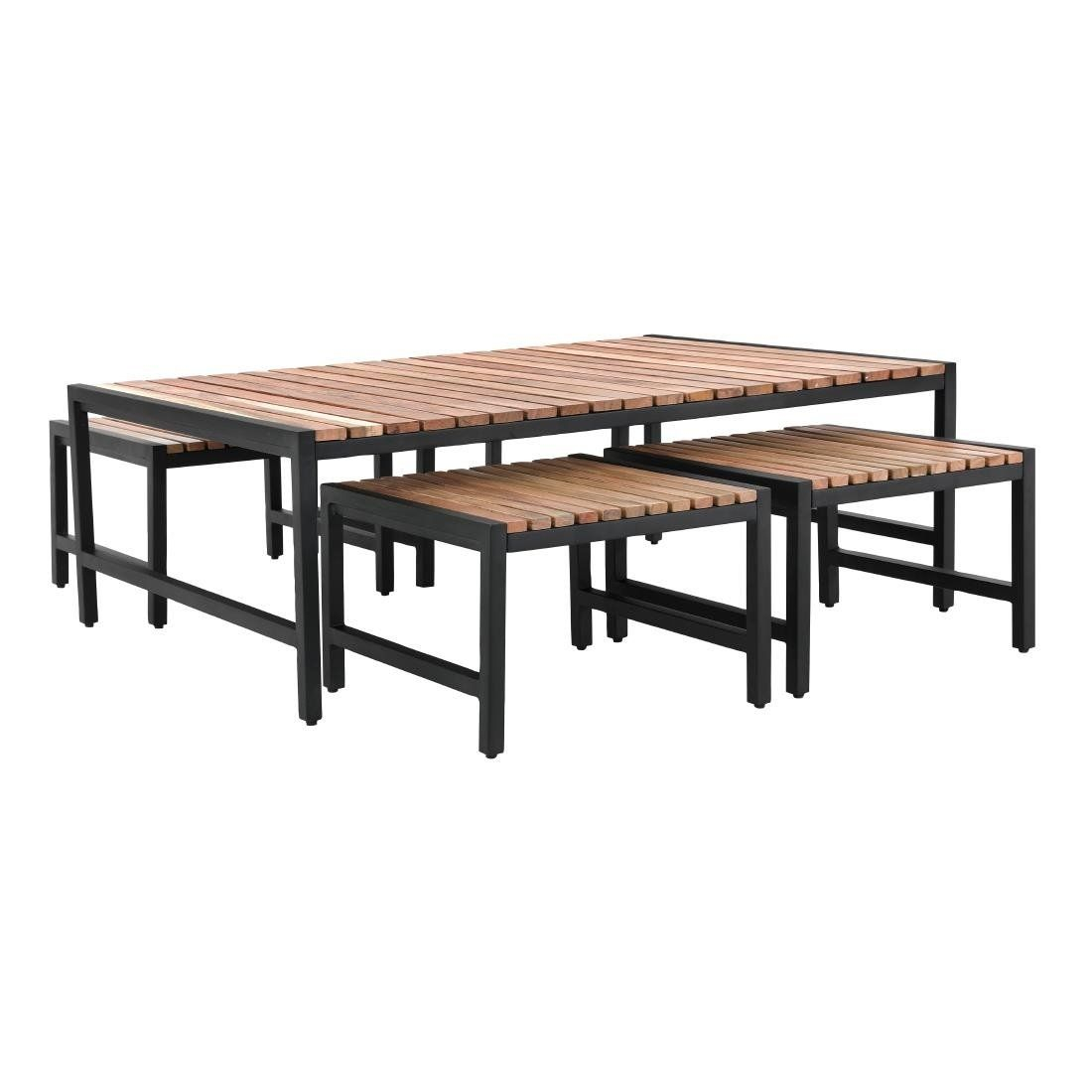 Bolero Dk903 Acacia Wood &Amp; Powder-Coated Steel Low Coffee Table 1200 X ... with regard to The Enduring Appeal of Solid Acacia Wood and Powder-Coated Iron Shelving