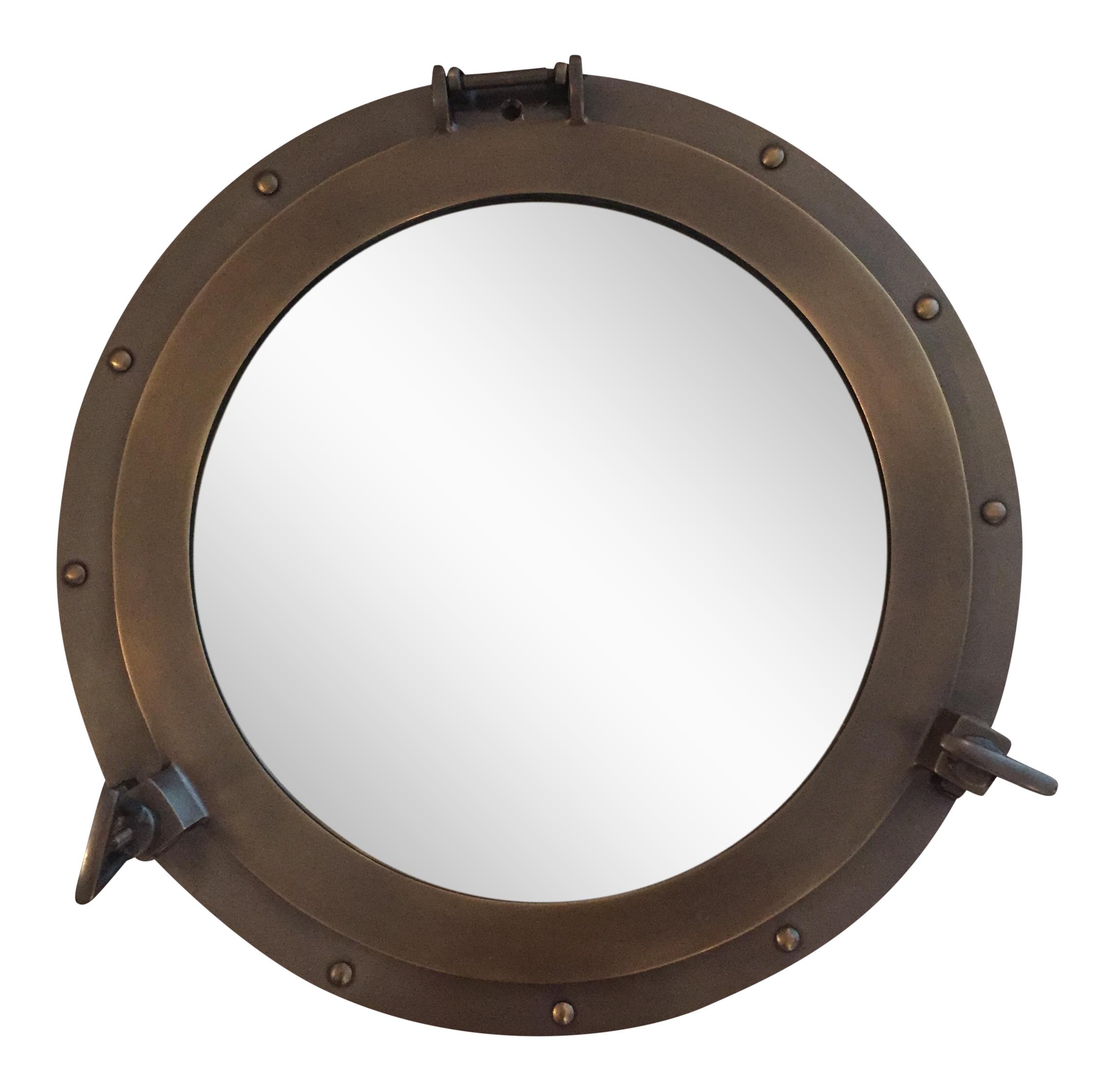 Bronze Ship Cabin Porthole Mirror | Chairish inside
