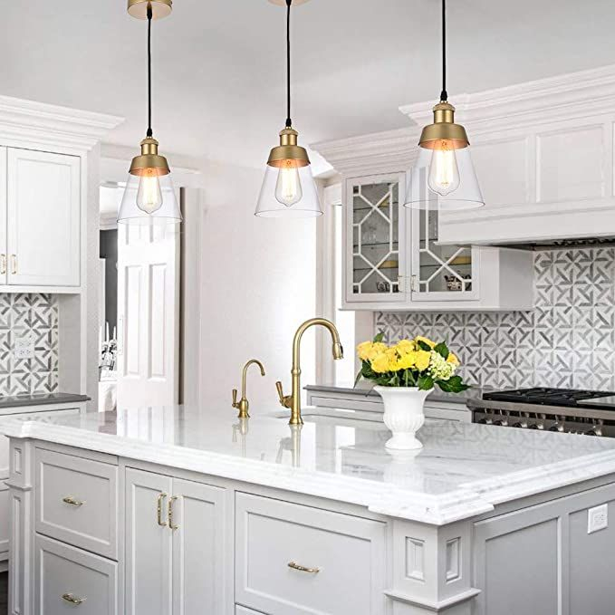 Brushed Gold Budget Friendly Pendant Lighting For Kitchen Island within