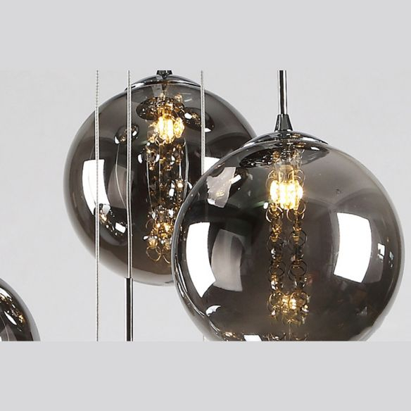 Bubbles 20 Light Pendant Black / Smoke throughout