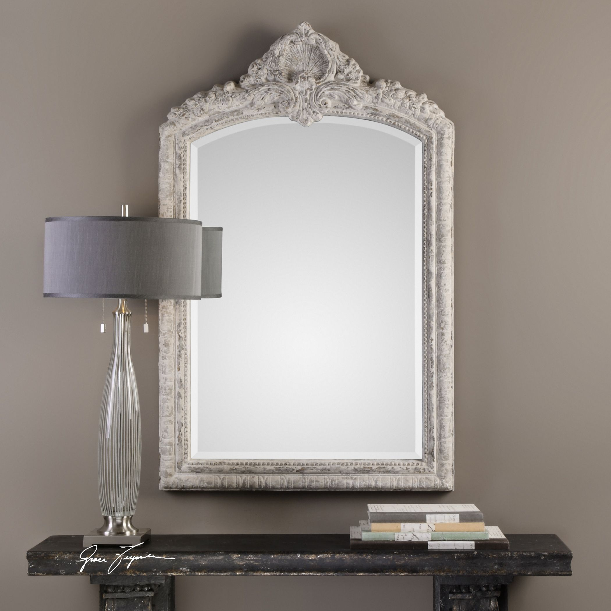 Charente Aged Ivory Arch Mirror | Specchio Shabby Chic, Shabby Chic ... within Bringing Aged Ivory Home Exploring the Saragano Bathroom Mirror
