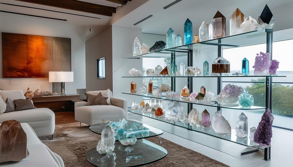 Clear Glass Display Shelves For Crystal Collection intended for