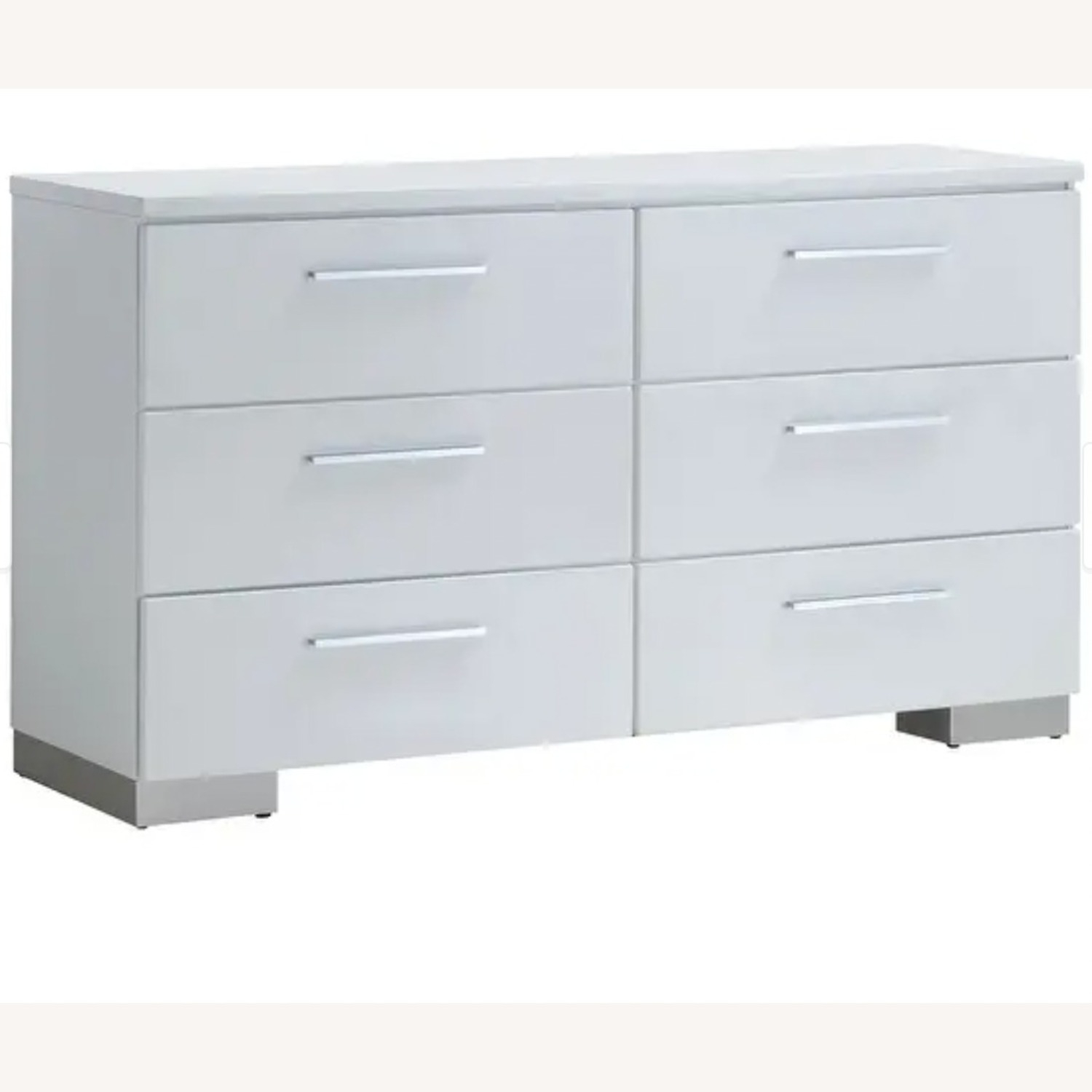 Contemporary Glossy White 6-Drawer Dresser - Aptdeco pertaining to