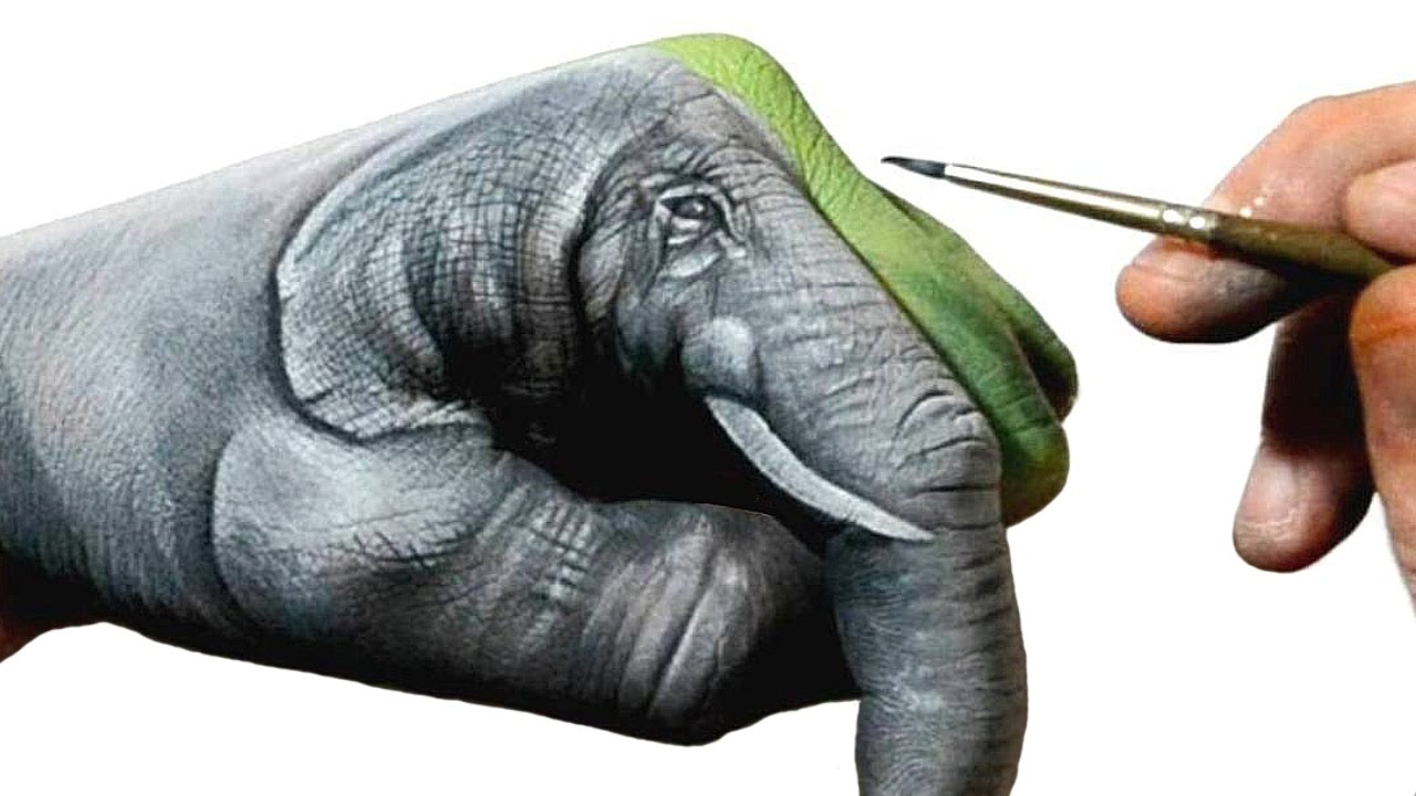 Cool Hand Art - Elephant Painting - Youtube intended for