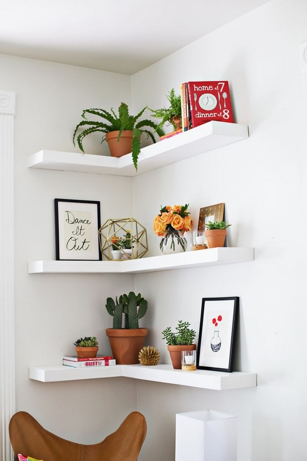Corner Shelf – 25 Ideas How To Use Your Living Space Creatively pertaining to