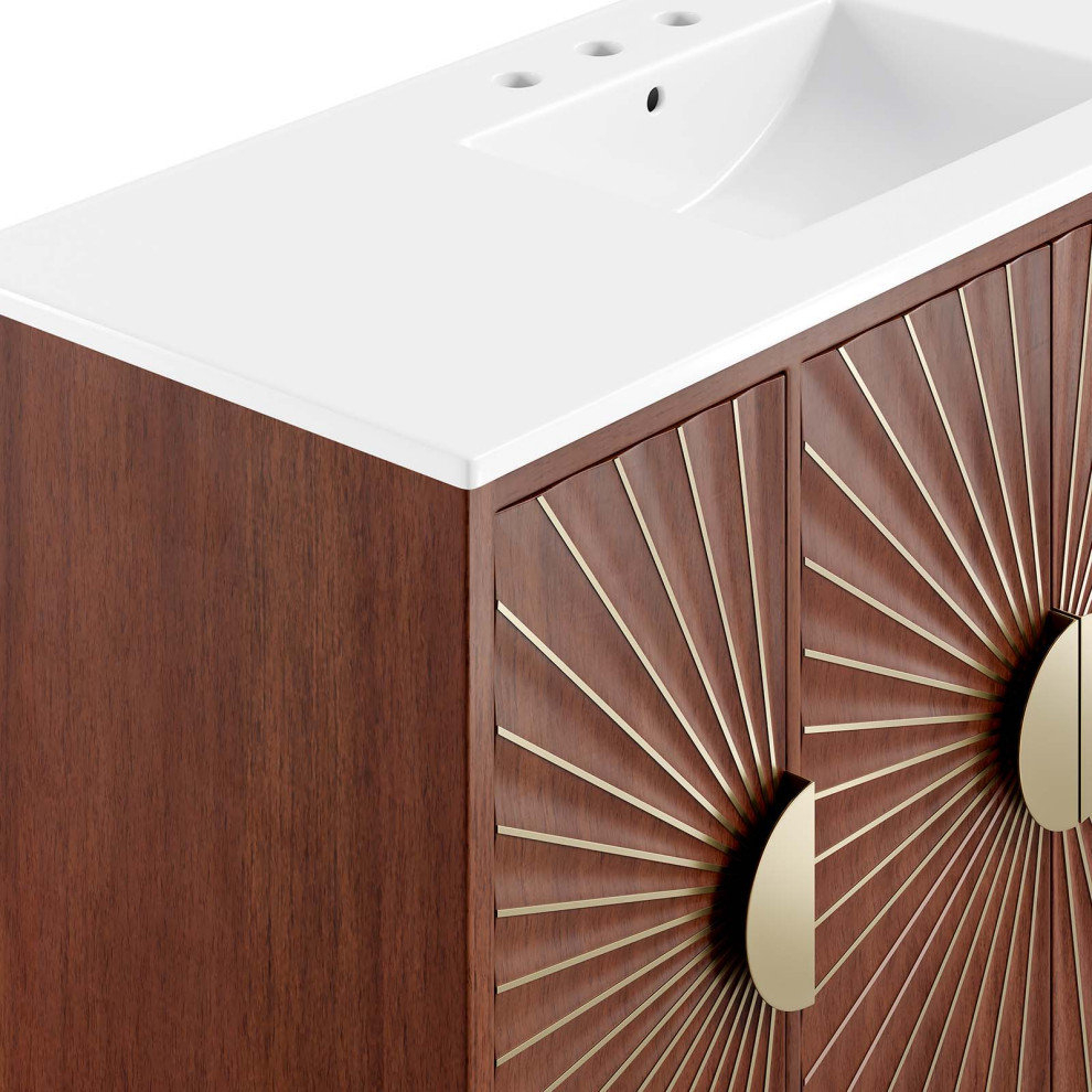 Daylight 48" Bathroom Vanity, White Walnut - Midcentury - Bathroom ... regarding Exploring the Practical Elegance of Daylight 48 Bathroom Vanities