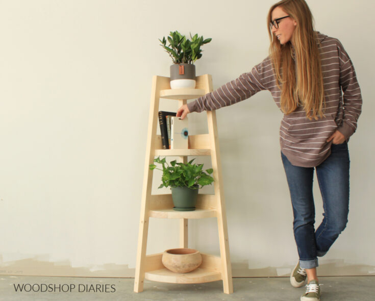 Diy Corner Bookshelf Plans intended for