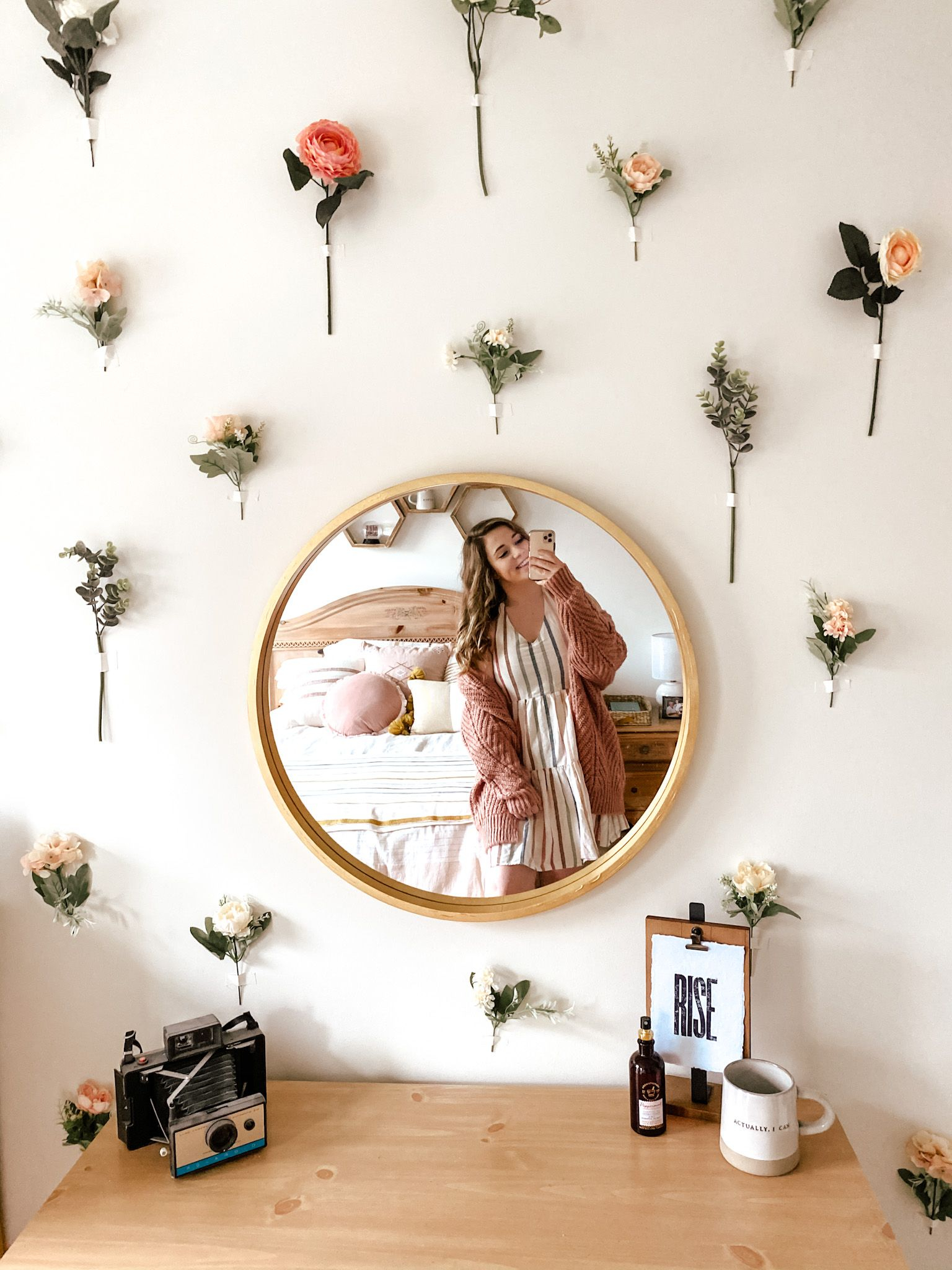 Diy: Flower Wall — Kelsey Haver Designs | Flower Room Decor, Wall ... inside