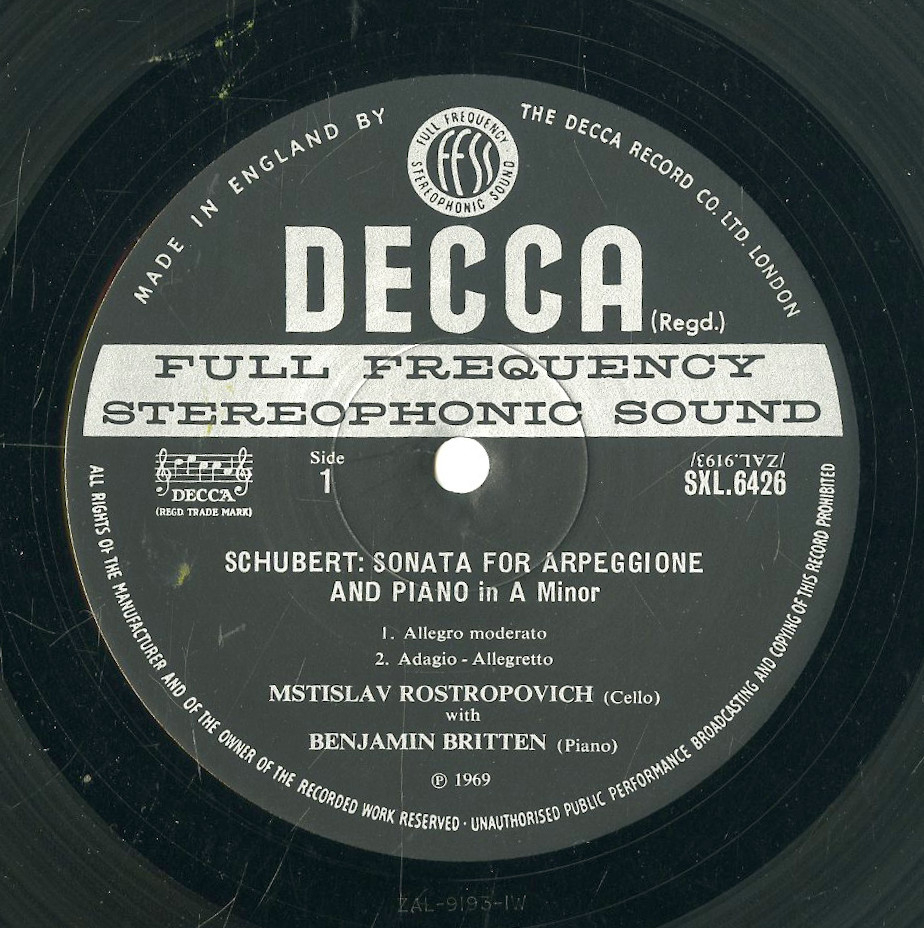 ロストロポーヴィチ&Amp;ブリテン シューベルト・アルペジョーネソナタ/ブリッジ・チェロソナタ Decca Sxl6426 | Decca Emi ... for Integrating the Decca 3-36-1540 Pendant into Modern Spaces