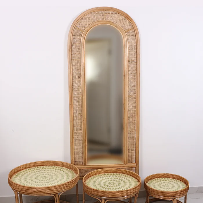 Eco-Friendly Rattan Floor Mirror For Home Decoration Best Price ... intended for Understanding the Craft Behind Saltwater Rattan Floor Mirrors