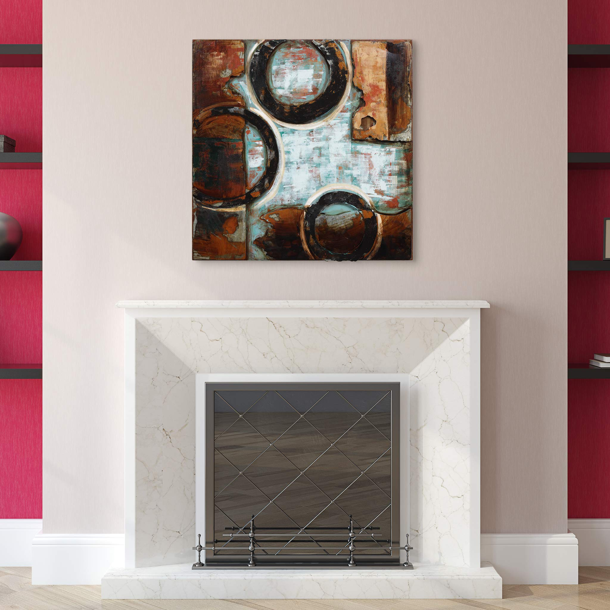 Empire Art Direct "Revolutions 2" Mixed Media Hand Painted Iron Wall ... throughout The Enduring Appeal of Paris Rain Hand Painted Iron Wall Decor