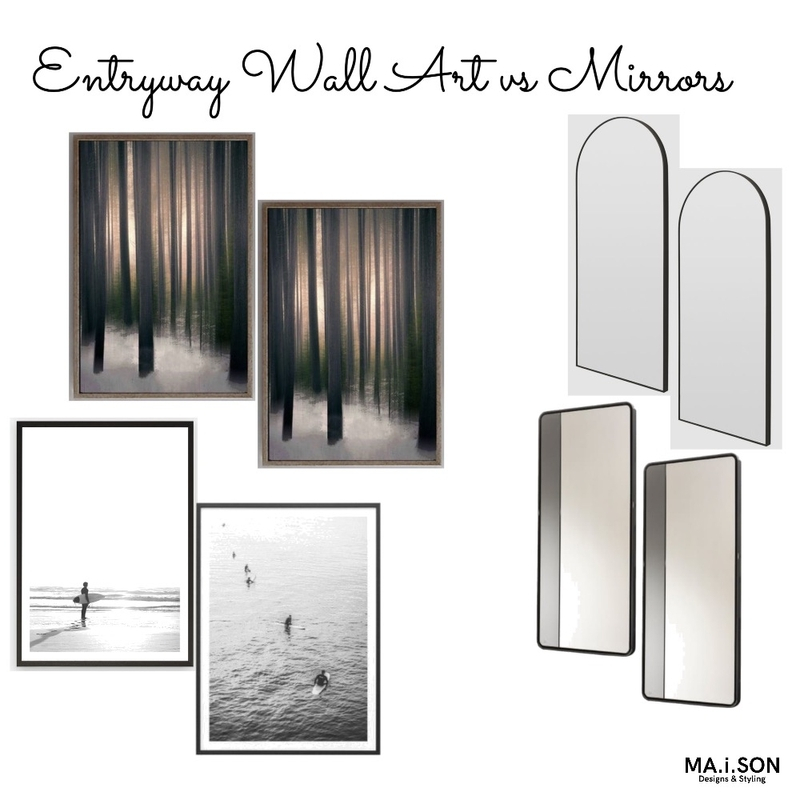 Entryway Wall Art Vs Mirrors Interior Design Mood Board By Janetm ... inside