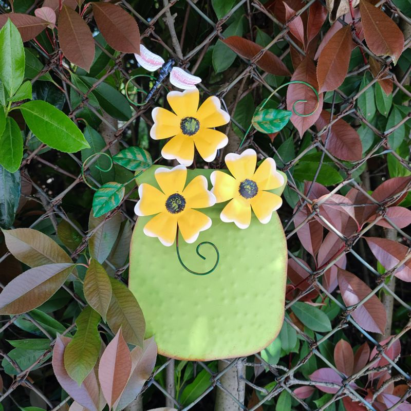 💐Hand-Painted Iron Vase Wall Hanging🎁 | Metal Flower Wall Art, Flower ... in The Enduring Appeal of Paris Rain Hand Painted Iron Wall Decor