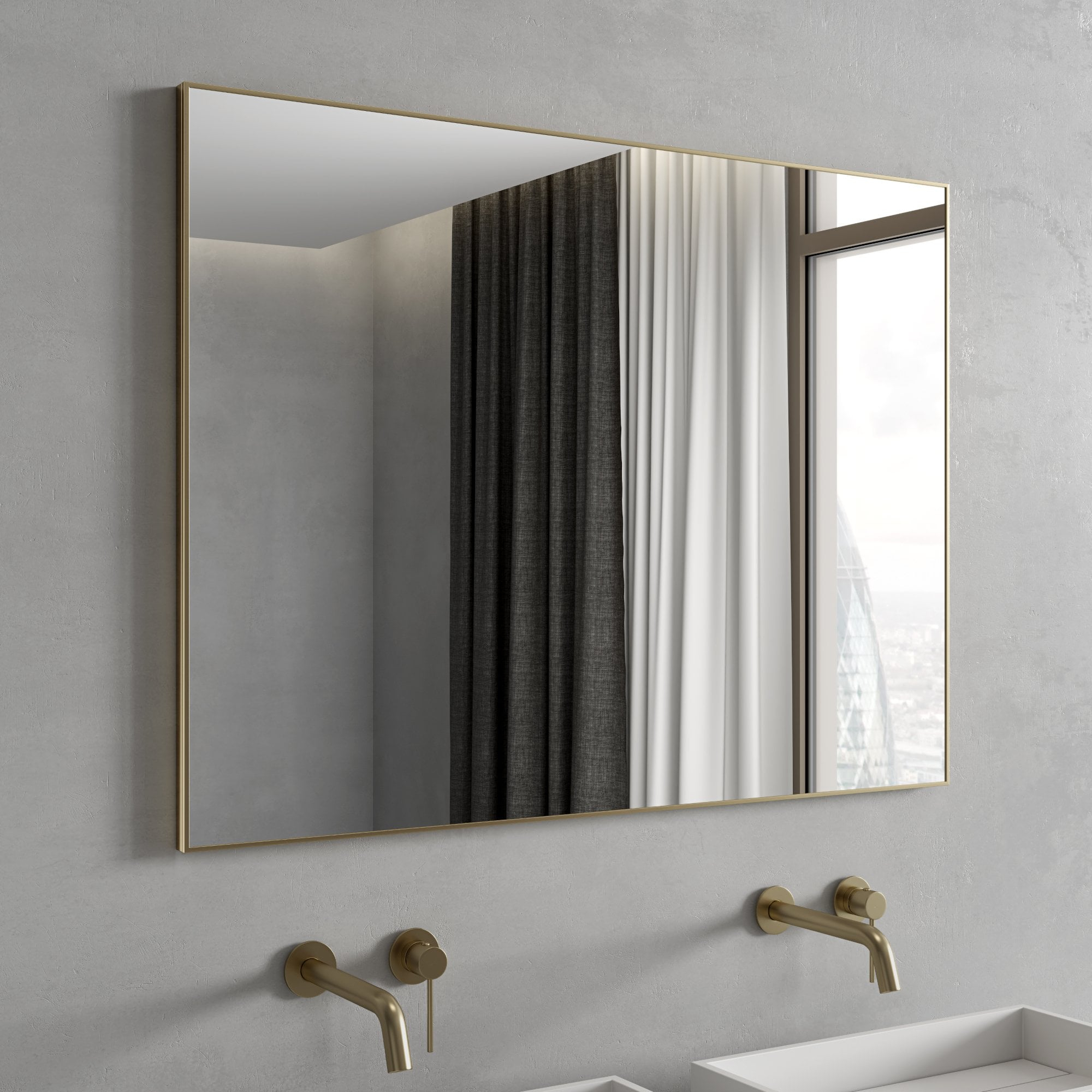 Faro Brushed Gold Mirror 1000Mm - Nôsa intended for