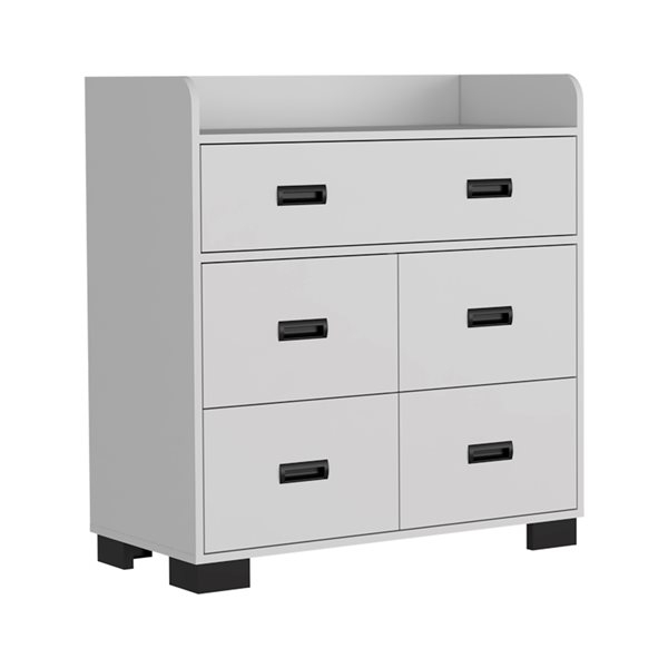 Fm Furniture Anemone White 5-Drawer Standard Dresser Fm7154Clb | Rona regarding