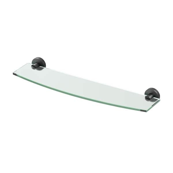 Gatco Glam 20.13 In. W Glass Shelf In Matte Black 4636Mx - The Home Depot regarding