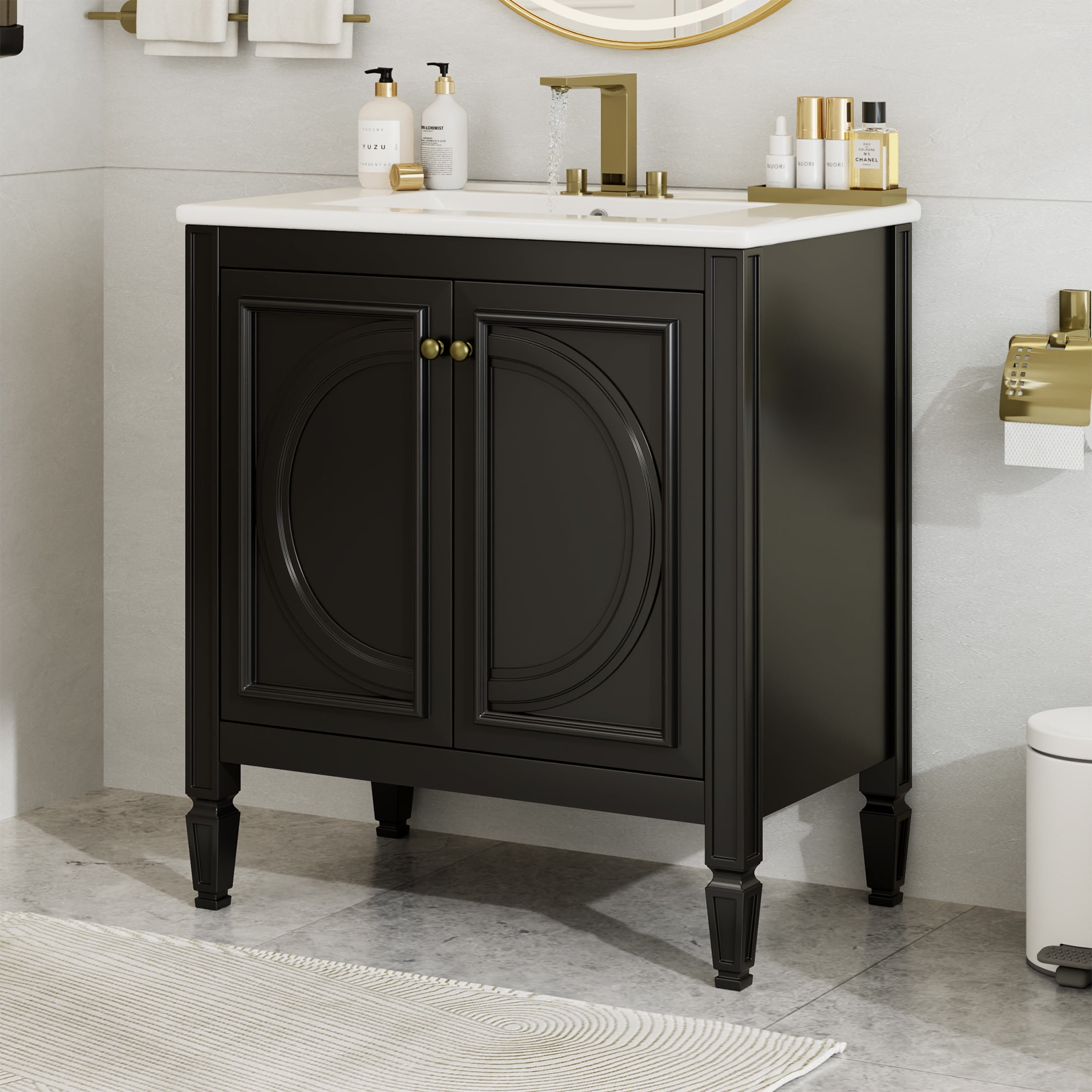 Gdf Studio Vintage 30" Bathroom Vanity With Ceramic Sink, Soft-Close ... intended for