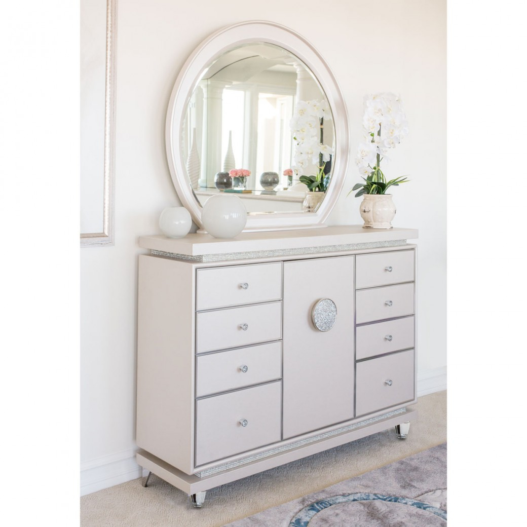Glimmering Heights Bedroom Set Collection By Michael Amini throughout Exploring the Unique Qualities of Ivory Glimmering Heights Mirrors