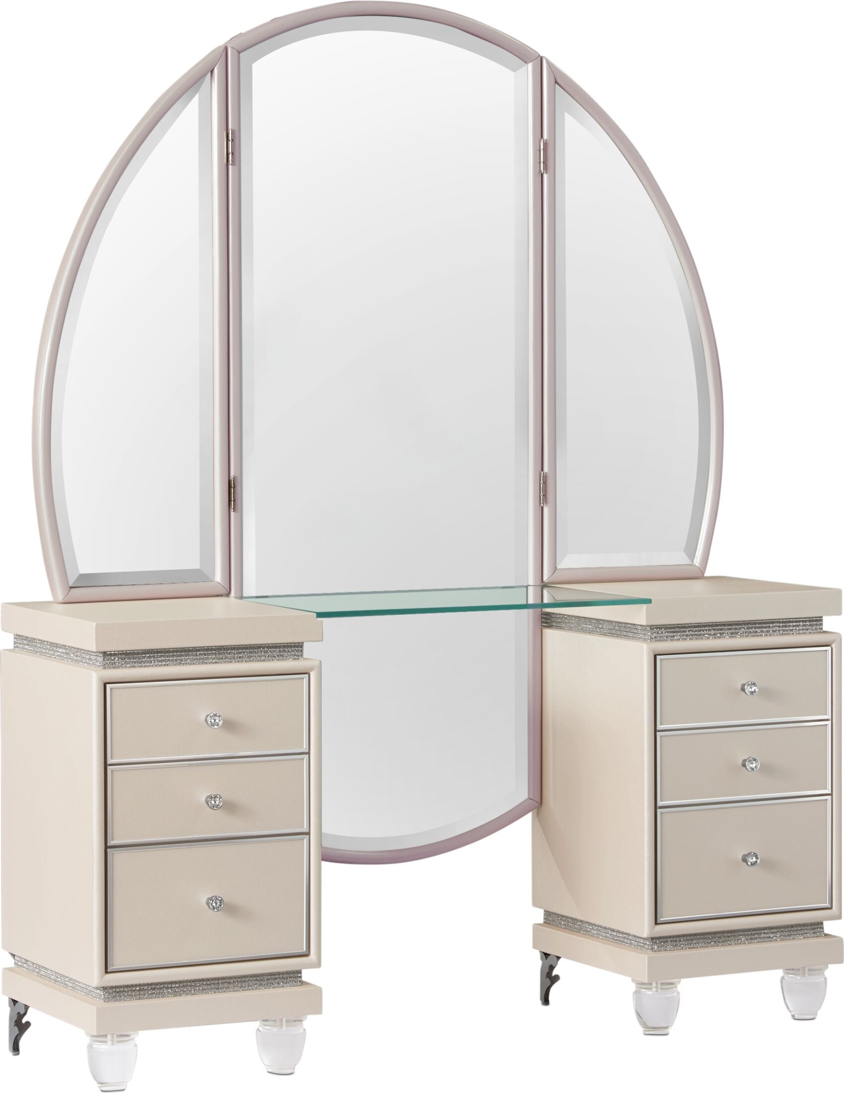 Glimmering Heights Vanity And Mirror By Michael Amini | Value City ... for