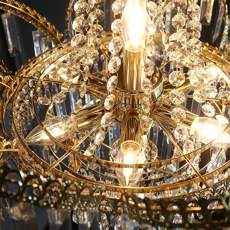 Gold Metal And Clear Glass Droplets 9 Light Statement Chandelier 55Cm ... regarding The Enduring Allure of Gold Metal Chandeliers Adorned with Clear Crystals