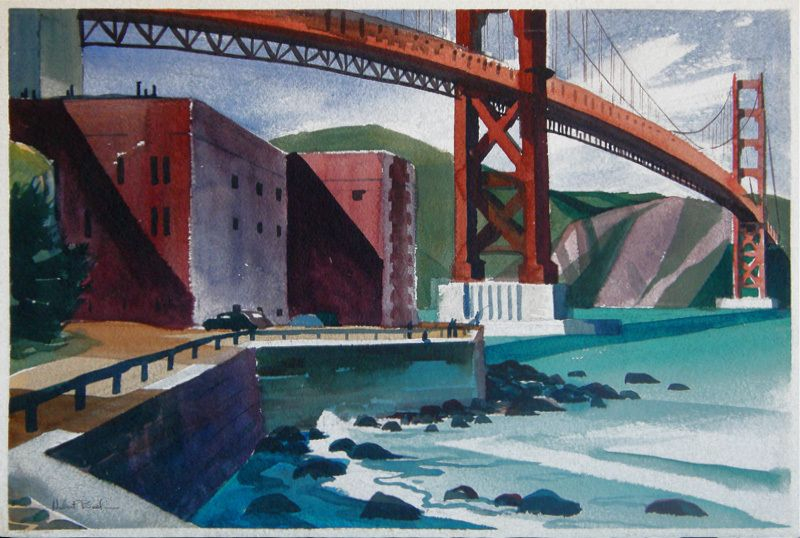 Golden Gate Bridge Art History pertaining to The Unique Materials and Techniques in Dimensional Golden Gate Bridge Art