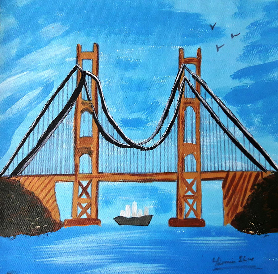 Golden Gate Bridge Art Painting By Yasmin Muhammad Elias - Fine Art America inside