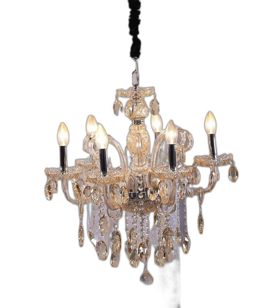 Golden Metal Crital Chandelier At ₹ 15500/Piece | Crystal Chandelier In ... throughout