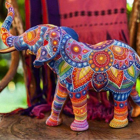 Gorgeous Hand Painted Elephant. Lots Of Talent And Patience Needed For ... within The Art of Storytelling Through Hand Painted Elephants on Iron