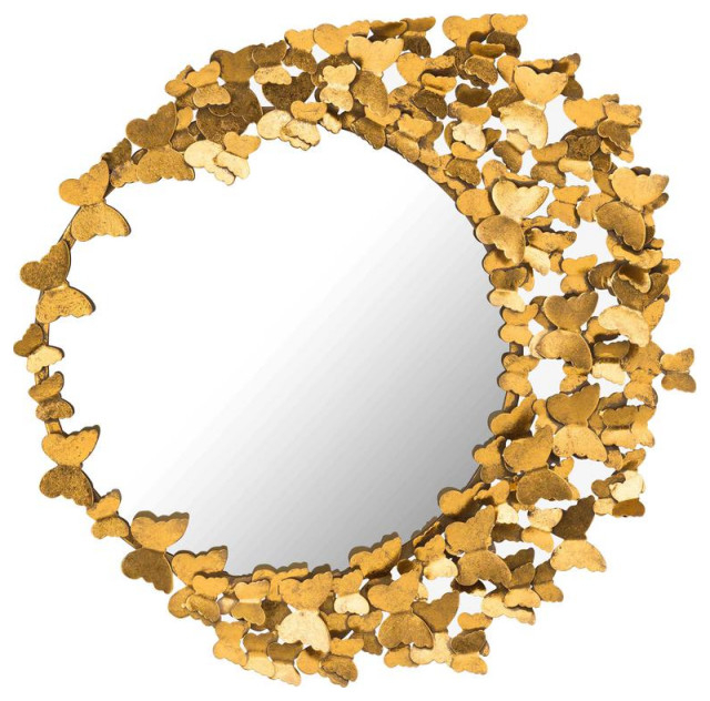 Handcrafted Butterfly Gold Mirror, Belen Kox - Contemporary - Wall ... with The Art of Textured Wood Mirror Framing with Belen Kox