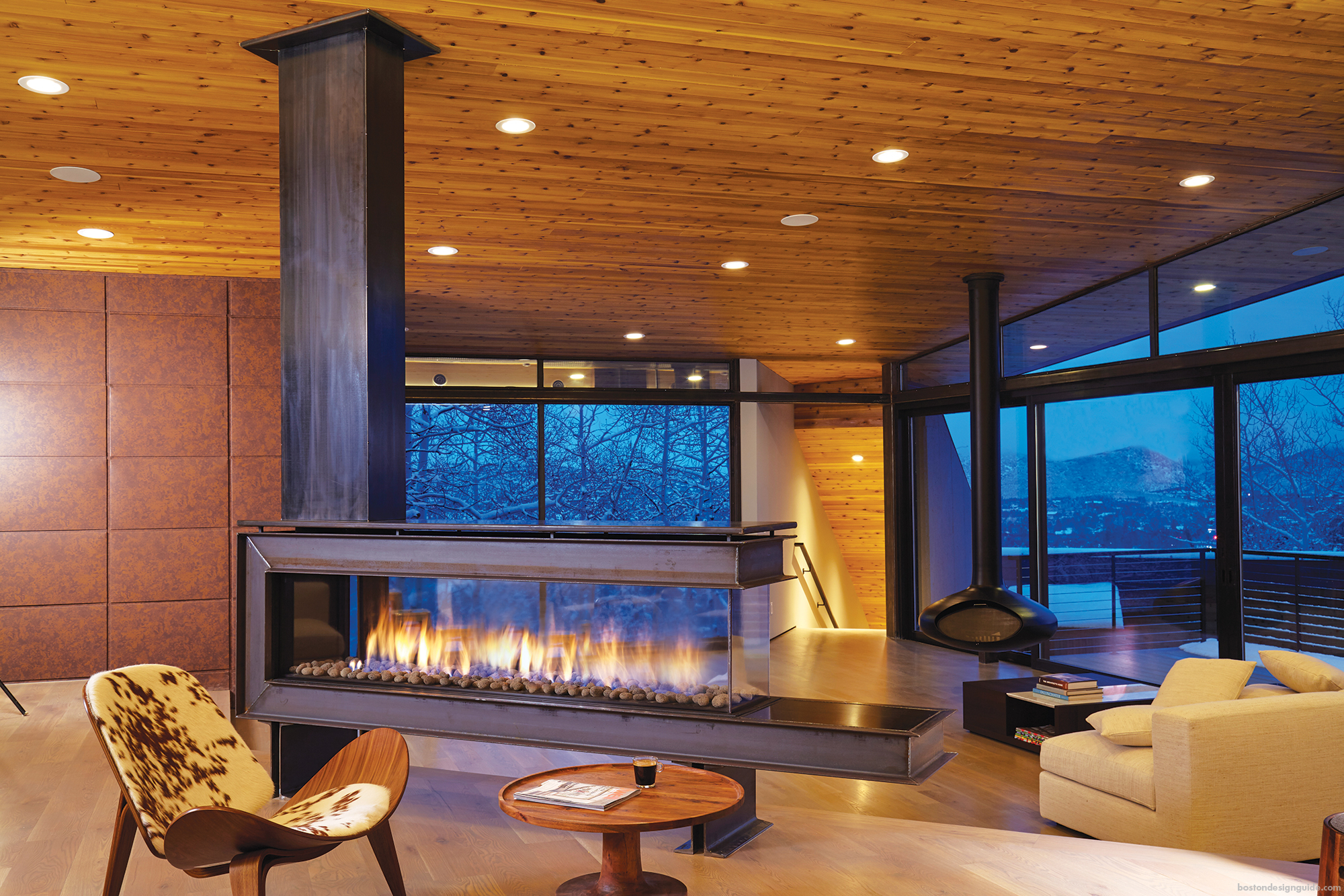 Heat Up Your Interiors With A Contemporary Fireplace | Boston Design Guide pertaining to Designing with Warmth New Approaches to the Fireplace Wall